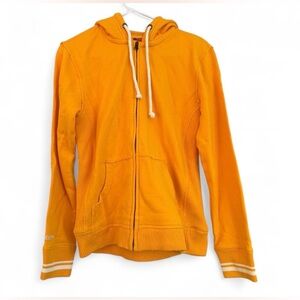 New Mitchell & Ness Women’s Distressed Yellow Hoodie Sz Lg Sweatshirt Full Zip